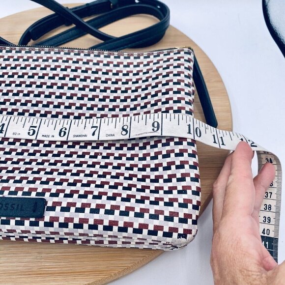 Fossil Messenger Bag Womens Medium Multicolor Leather Crossbody Purse - Picture 9 of 16